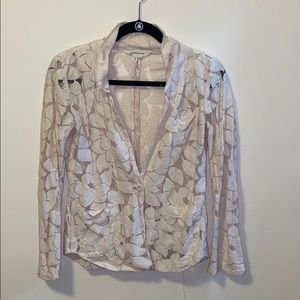 BCBGeneration light pink/cream mesh blazer